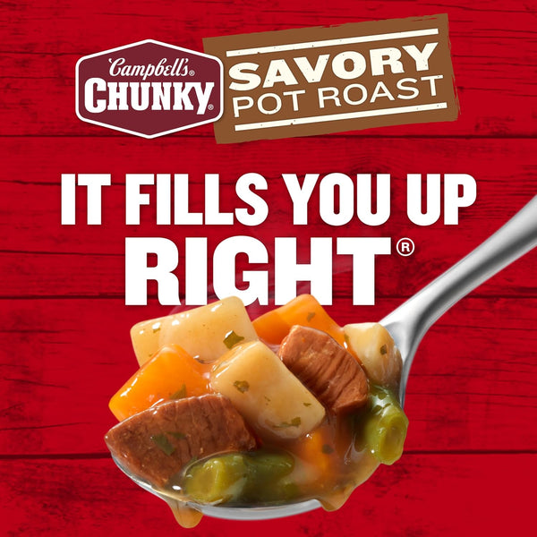 Campbell's Chunky Savory Pot Roast Soup - 18.8 oz Can, High-Protein, Microwavable
