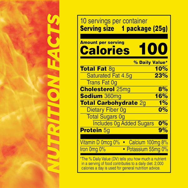 Slim Jim Original 'N Cheese Smoked Meat Sticks, 10 Count, 0.9 oz Each