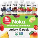 Noka Superfood Fruit Smoothie Pouches Variety Pack, 12 Count, 4.22 oz, Made in USA