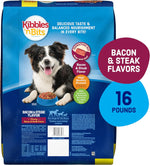 Kibbles 'n Bits Savory Bacon & Steak Adult Dog Food, 100% Complete, 16 lb. Bag