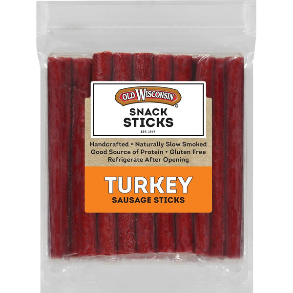 Old Wisconsin Turkey Sausage Snack Sticks, 16 Ounce Resealable Package, Naturally Smoked, High Protein, Low Carb, Keto, Gluten Free