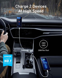 Anker USB C Car Charger, 40W 2-Port PowerIQ 3.0 Type C Adapter, iPhone 17 Car Charger, PowerDrive III Duo with Power Delivery for iPhone 17/17 Pro Max/16/15/14 Series, Galaxy S24/23,AirPods and More