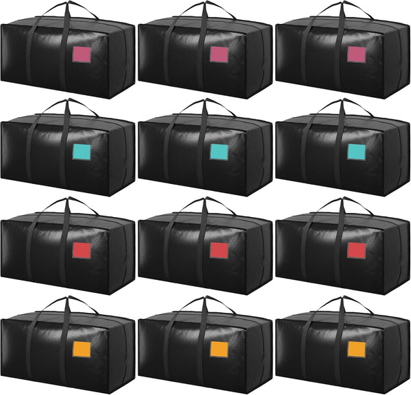 6 Pack Moving Bags Heavy Duty 210GSM with Full-Open Side Zipper for College Dorm Move-In