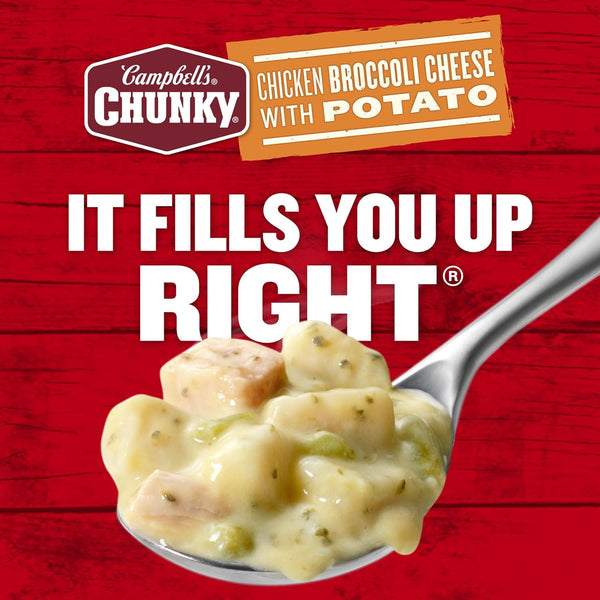 Campbell's Chicken Broccoli Cheese Soup, 18.8 Oz Cans, Case of 12, No Antibiotics Chicken, Microwavable