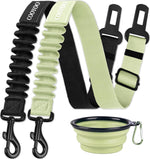 cooyoo dog seat belt 3 piece set adjustable nylon pet safety harness heavy duty elastic