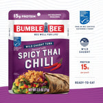 Bumble Bee Spicy Thai Chili Seasoned Tuna Pouch - Wild Caught, Ready to Eat, 15g Protein per Serving, 2.5 oz Packet (Pack of 12)