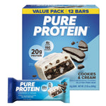 Pure Protein Chocolate Peanut Butter Bars, 20g Protein, 3g Sugar, 190 Calories, 12 Count, Gluten Free