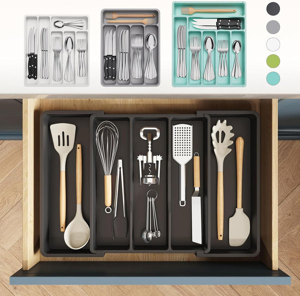 Lifewit Utensil Organizer for Kitchen Drawers with Adjustable Cutlery Holder