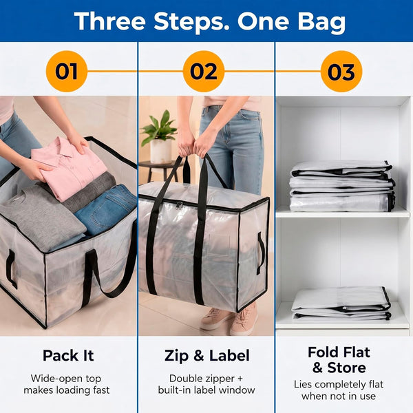 ClearSpace Heavy Duty Moving Bags for Storage and Organization
