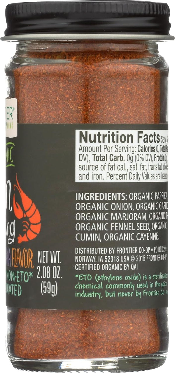 Frontier Co-op Organic Cajun Seasoning, 2.08 Ounce, Louisiana-Style Spice Blend