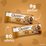 quest nutrition mini chocolate chip cookie dough protein bars 1g sugar 8g protein gluten free 14 count