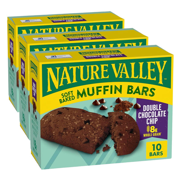 Nature Valley Soft Baked Muffin Bars, Chocolate Chip, 10 Bars, 12.4 oz