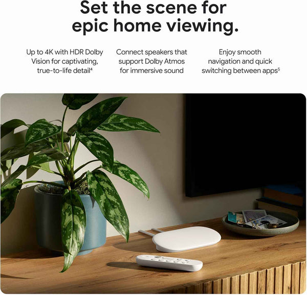 google tv streamer 4k porcelain remote voice search 32gb storage smart home control