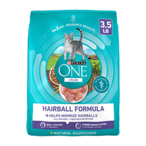 purina one natural cat food hairball control 3.5 lb bag with antioxidants