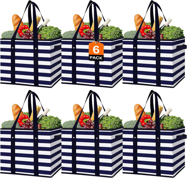 WISELIFE Reusable Grocery Bags [3 Pack],Large Grocery Tote Bag Water Resistant Shopping Bags Foldable Grocery Bag for Clothes,Shoes and Picnic