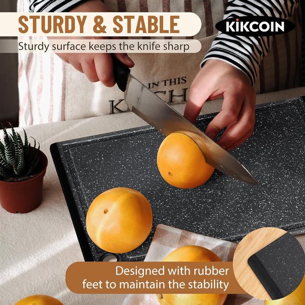 3-piece plastic cutting board set for kitchen use