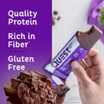 Quest Nutrition Double Chocolate Chunk Protein Bars, 20g Protein, 4g Net Carb, Gluten Free, Keto Friendly, 4 Count