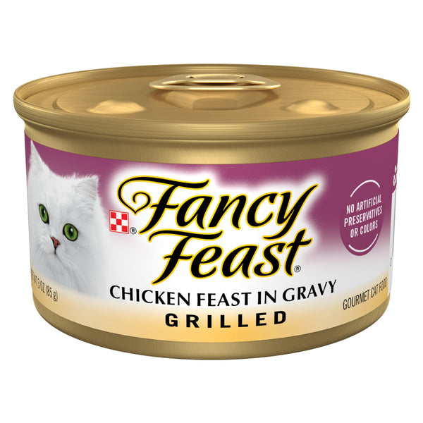 Purina fancy feast grilled wet cat food chicken feast in 3 oz cans pack of 24