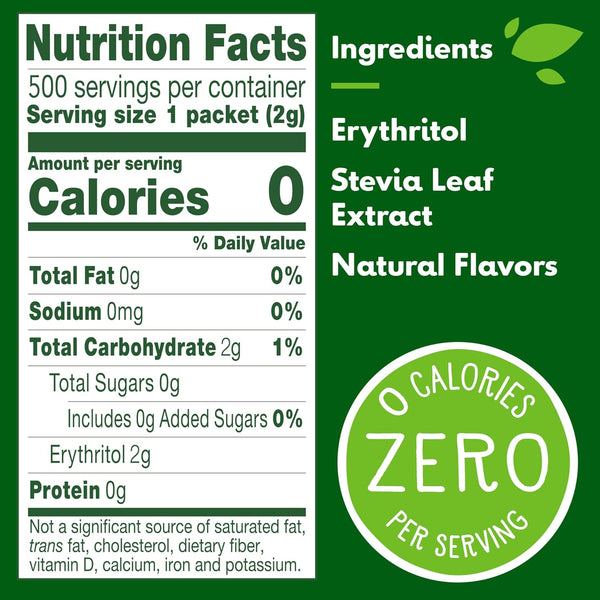 Truvia Original Stevia Leaf Calorie-Free Sweetener Packets 35.25 oz Box 500 Count