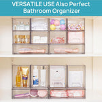 Vtopmart 7.6" Clear Stackable Storage Drawers, 4 Pack Plastic Organizers for Home Organization