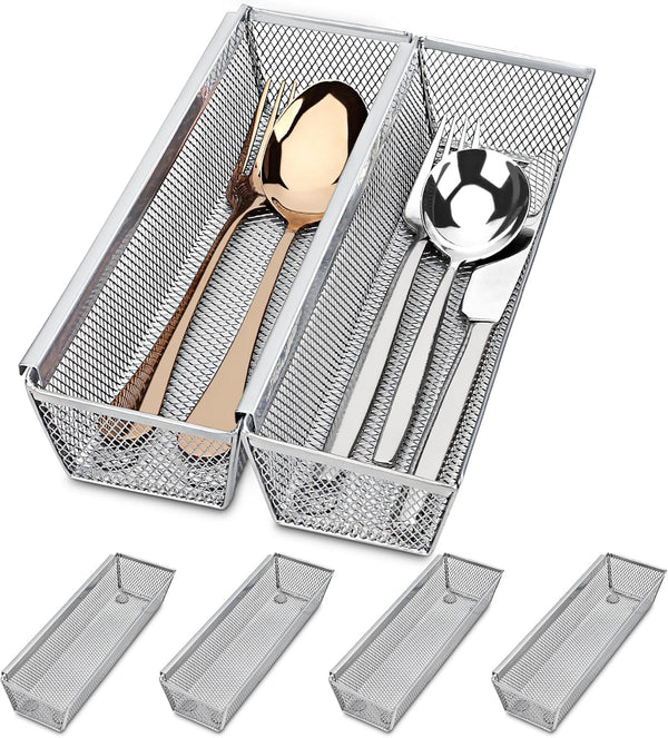 Silverware Drawer Organizer, 6 Pack Utensil Organizer for Kitchen Drawers