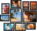 upsimples 10 Pack Picture Frames Collage Wall Decor for Mounting or Tabletop Display, Photo Gallery Frame Set for Family, Multi Sizes Including 8x10, 5x7, 4x6, Black