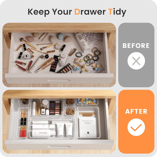 Drawer Organizer for Bathroom, Vanity, and Desk Drawers