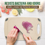 2-Piece Reversible Cutting Board Set Made with Natural Wheat Straw Fiber