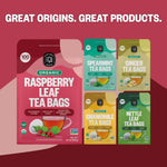 FGO Organic Red Raspberry Leaf Tea Bags, 100 Eco-Conscious Tea Bags, Caffeine Free, Imported from Germany