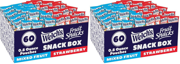 Welch's Fruit Snacks, 60-count snack box, 0.8oz packs, gluten free, vitamin C, A & E