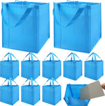 NERUB 10 Pack Reusable Reinforced Handle Grocery Bags - Heavy Duty Large Shopping Totes with Thick Plastic Bottom can hold 40 lbs