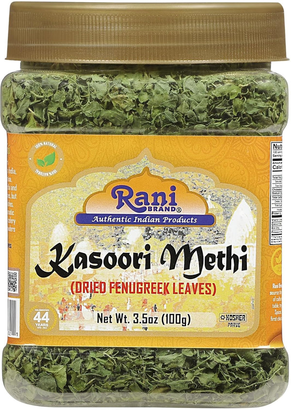 Rani 100% Natural Kasoori Methi Dried Fenugreek Leaves 1oz (28g) PET Jar Vegan Gluten Friendly