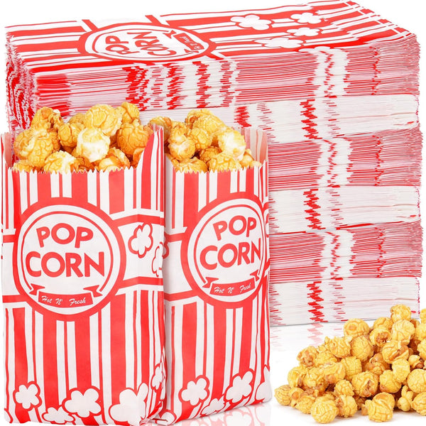 500pcs Paper Popcorn Bags for Party and Movie Nights