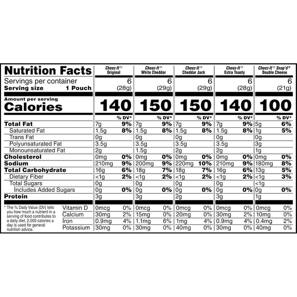 Cheez-It Cheese Crackers Variety Pack 30 Packs 28.74oz Box
