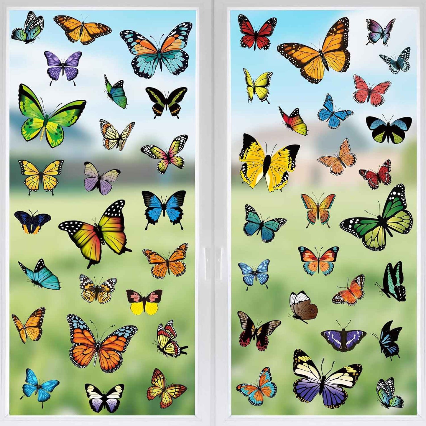 116PCS Christmas Decorations, 9 Sheets Christmas Window Clings, Snowflake Window Clings Decals, Double Sided Xmas Snowflake Decal Stickers for Winter Holiday Home Indoor Decorations Decor Supplies