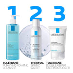 la roche-posay toleriane purifying foaming facial cleanser for sensitive skin with niacinamide ceramides oil free