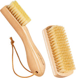 Laundry Stain Brush, Natural Soft Boar Bristles, Removes Tough Stains from Delicate Fabrics Like Knits, Cotton, and Linens, Gentle on Fabrics, No Damage