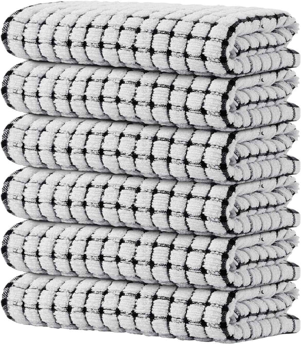 Kitinjoy Cotton 8 Pack Terry Kitchen Dish Cloths, 12 x 12 Inches Super Soft and Absorbent Dish Rags, Quick Drying Dish Towels for Washing Dishes, Mixed Color