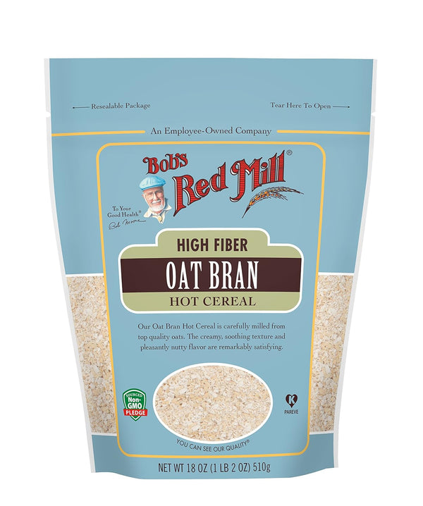 Bob's Red Mill Oat Bran Hot Cereal, 18oz (Pack of 4), Non GMO, Vegan, Kosher