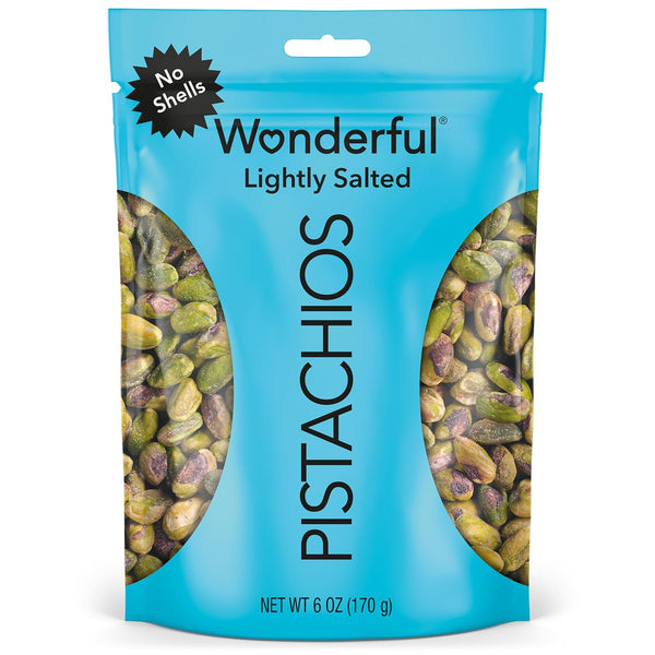 Wonderful Pistachios Lightly Salted No Shells 12 Ounce Resealable Bag Gluten Free Protein Snacks