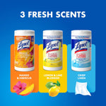 LYSOL Disinfecting Wipes, All Purpose Cleaner, Multi-Surface Antibacterial Cleaning Wipes, Household Cleaning Supplies, Dorm Essentials, Lemon + Crisp Linen + Mango & Hibiscus Scent, 80 ct. (3 Pack)