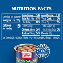 Libby's Vienna Sausage, Ready to Eat Canned Meat, 10g Protein, 4.6 oz. Cans, Bulk Pack of 6, Shelf Stable, No Refrigeration Needed