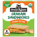 Once Again Peanut Butter Crackers Graham Sandwiches - Gluten Free Graham Crackers with Organic Peanut Butter Filling - Vegan, Organic Snacks for Kids - Lunch Snacks Individually Wrapped, 8 Count