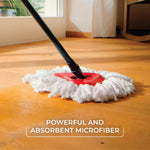 O-Cedar EasyWring Microfiber Spin Mop, Bucket Floor Cleaning System, Red, Gray, Standard - Rayz Mart
