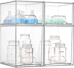 Clear Plastic Stackable Storage Drawers Set of 5 for Kitchen Countertop Organization