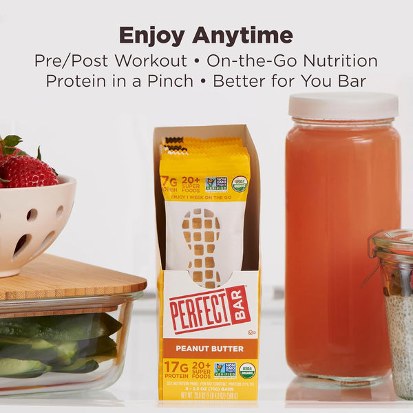 Perfect Bar Peanut Butter Protein Bars, Gluten Free, 10 Count, 2.5 Oz Each