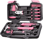 CARTMAN 39 Piece Tool Set General Household Hand Kit with Plastic Toolbox Storage Case Orange