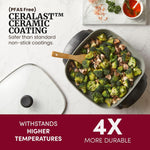 Elite 12"x12"x2.15" Ceramic Electric Skillet with Rapid Heat Up and Dishwasher Safe
