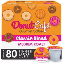 Donut Café Coffee Pods, Classic Blend, Medium Roast, Non-GMO, Gluten Free, 80 Count