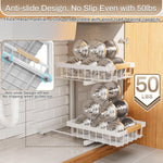 Adjustable Height Under Sink Organizer 2 Pack for Kitchen Bathroom